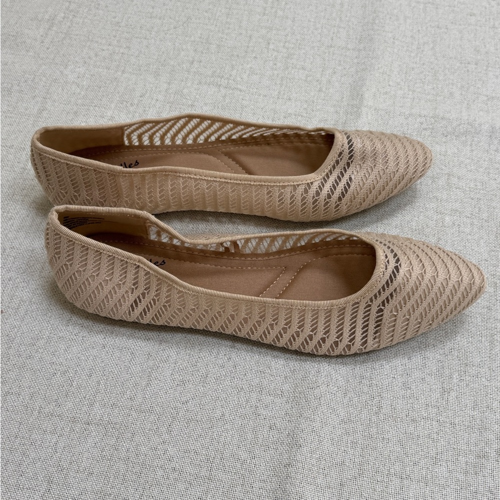 Seychelles Beige Mesh Flats